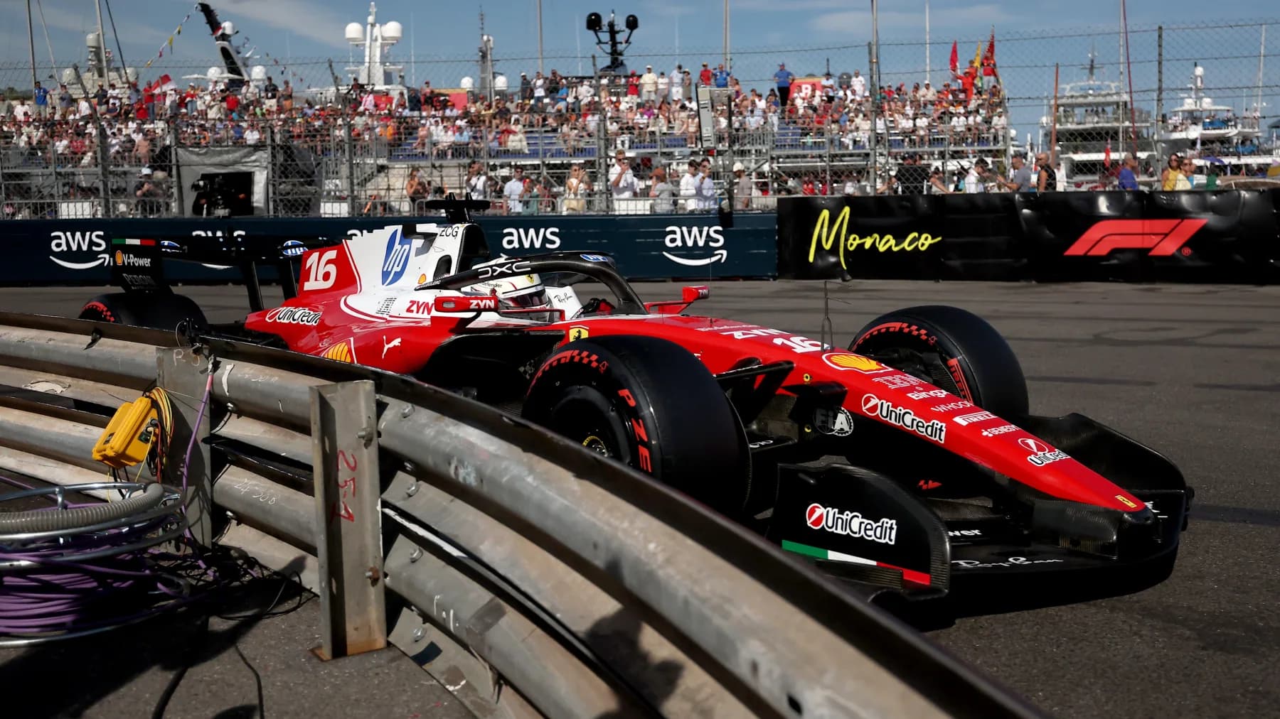 Charles Leclerc drives the Ferrari SF-26 during 2026 Monaco Grand Prix qualifying.